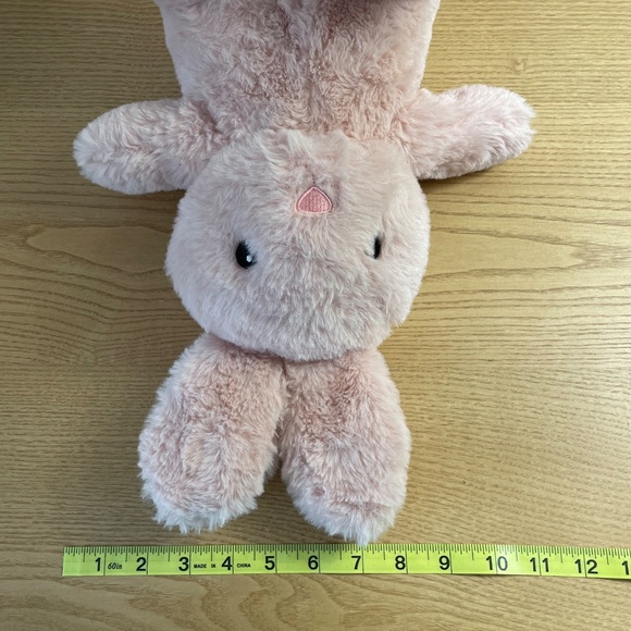 Spark Create Imagine Bunny Rabbit Rattle Plush Lovey Pink Crinkle Ears Paws 17” - Picture 8 of 8